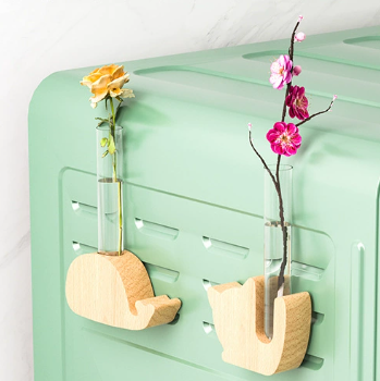 Mini Test Tube Log Vase Magnets for Fridge Funny Small Plant Magnets Creative Floral Decorations