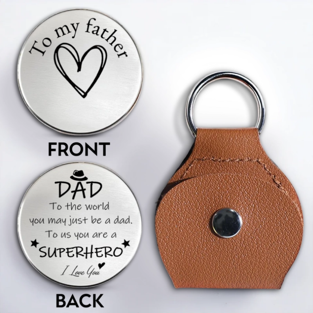 Personalized Superhero Pocket Hug Gift for Father's day - Custom Stainless Token