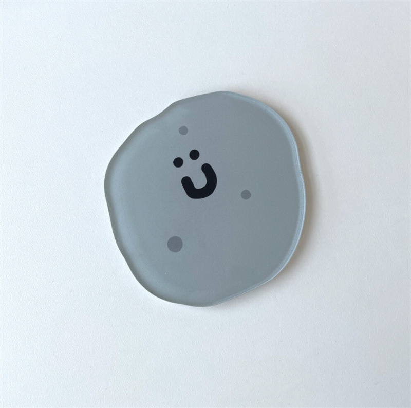 Cute Cartoon Acrylic Heat Resistant Coaster Anti Scald Cup Mat for Coffee Tea Desk Decor
