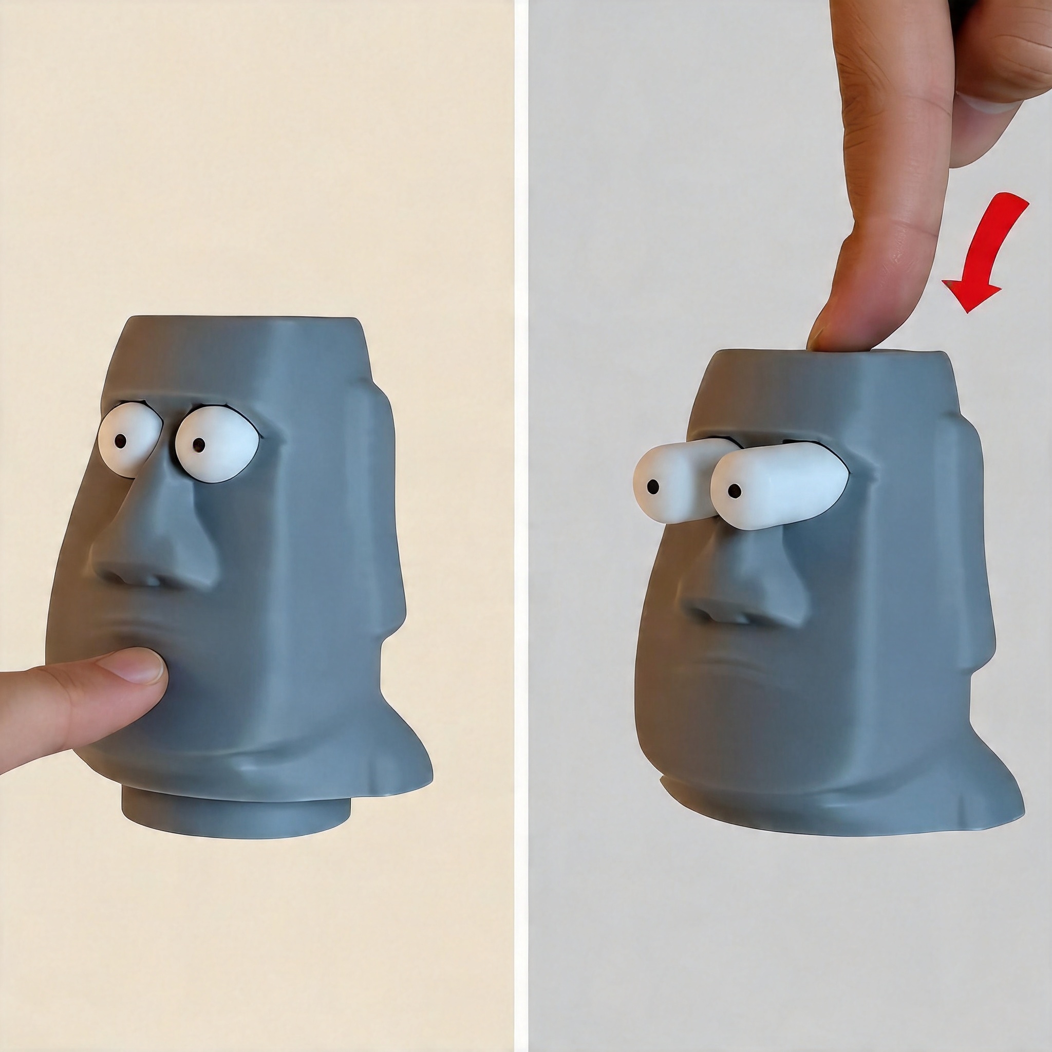 Moai Stress Relief Toy Pop-Up Eye Easter Island Statue Squeeze Toy Funny Desk Decor Novelty Gift