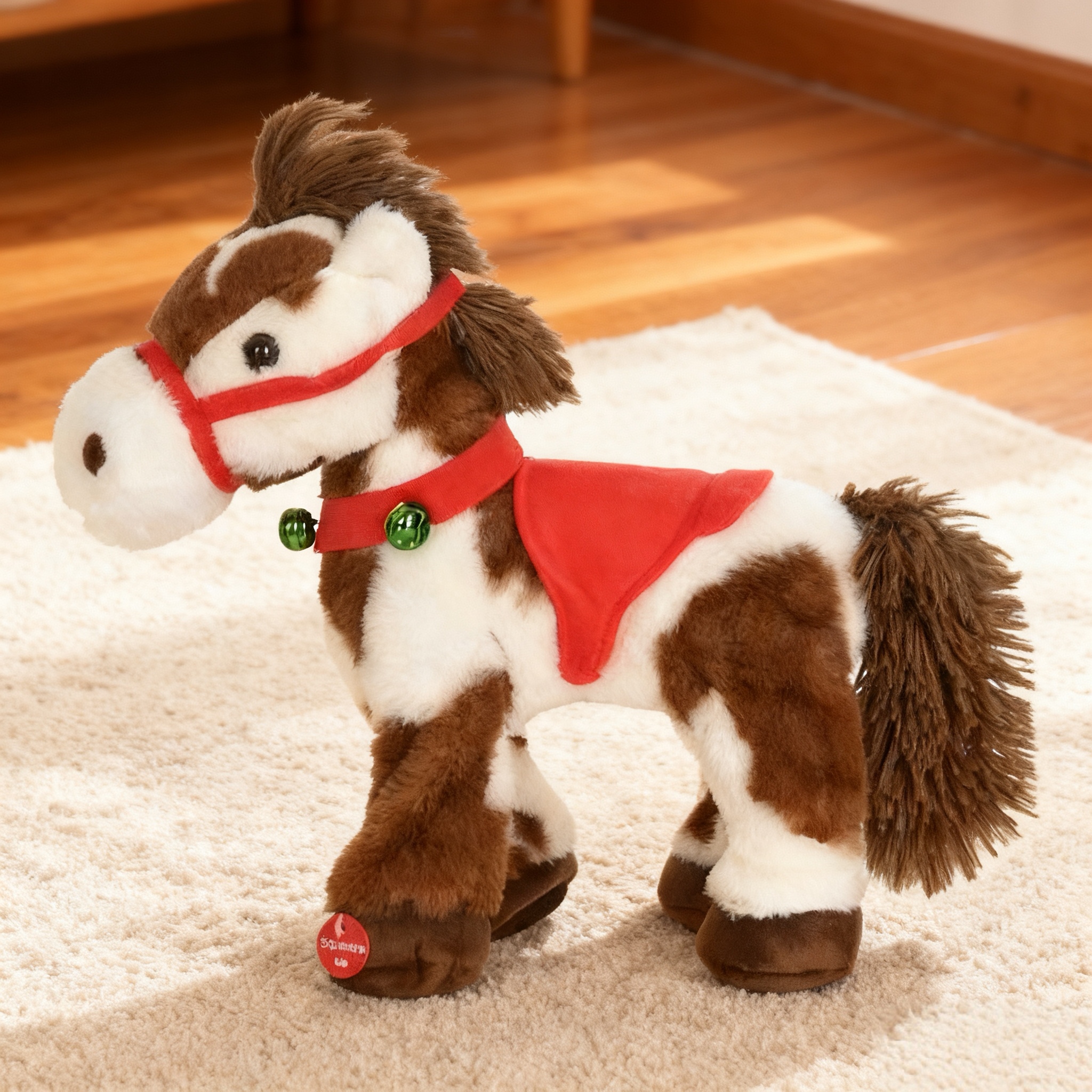 Spotted Electric Plush Horse Walking Interactive Stuffed Pony Toy for Kids Cute Moving Plush Horse Gift