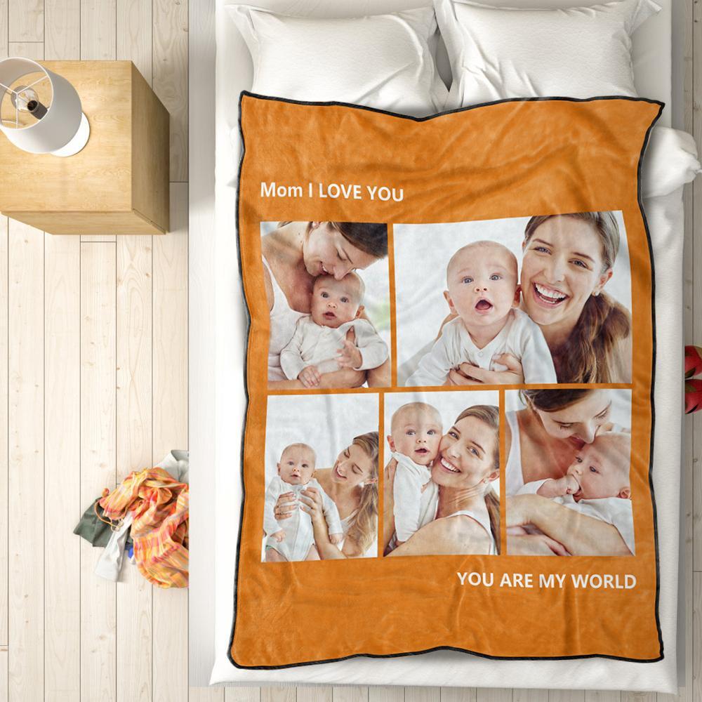Personalized Photo Blankets Custom Photo Fleece Blanket Love Family Gift For Family