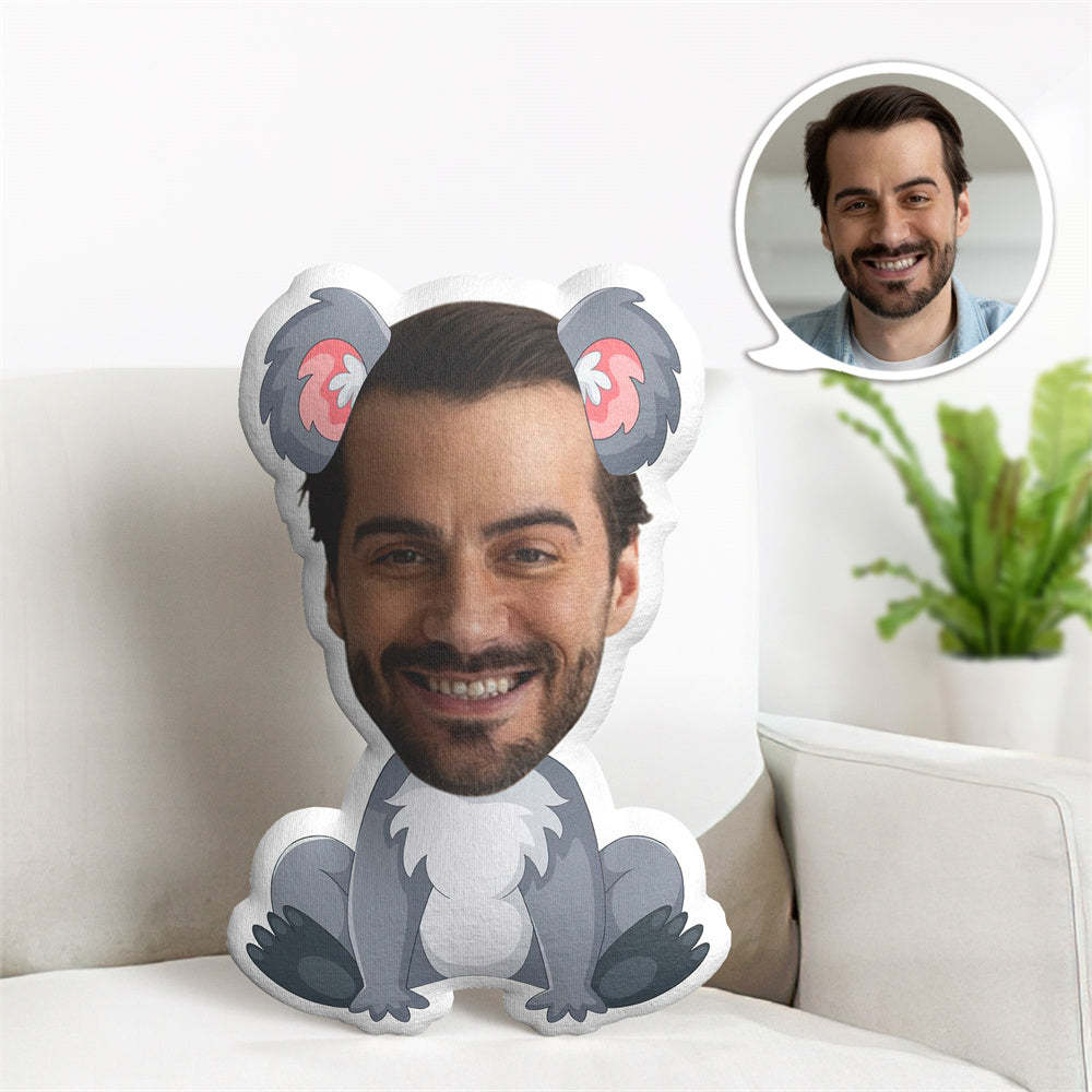 Cusotm Face Pillow Photo Animal Doll Personalzied Koala MiniMe Pillow Gifts for Him - Yourphotoblanket