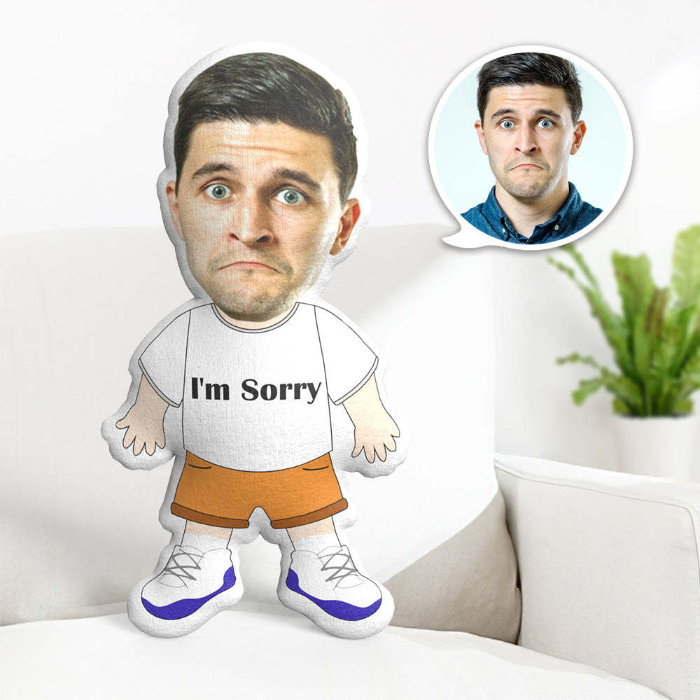 My Face Pillow Custom Photo Pillow Personalized MiniMe Pillow Message Pillow Gifts for Her - I'm Sorry - Yourphotoblanket