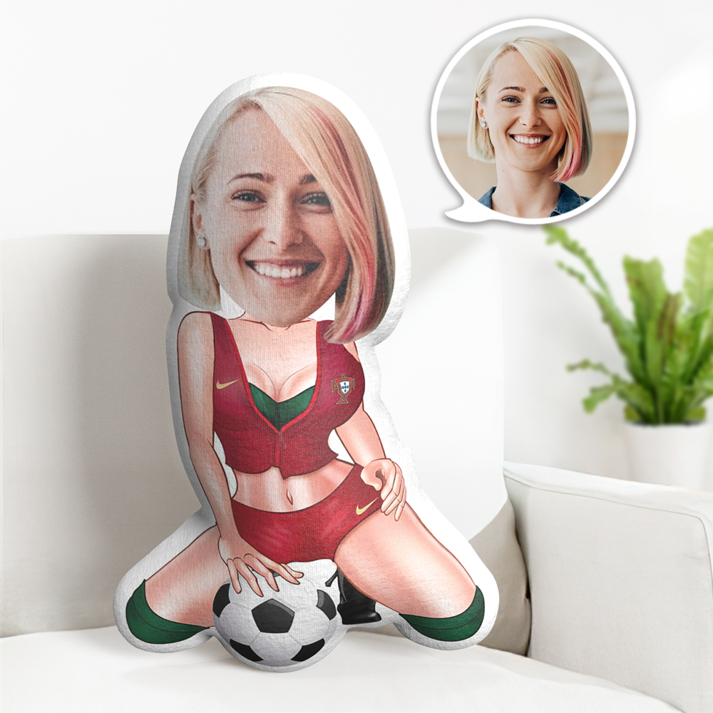 Custom Face Pillow Personalized Face Doll Football Cheerleading Doll MiniMe Pillow Gifts for Her - Yourphotoblanket