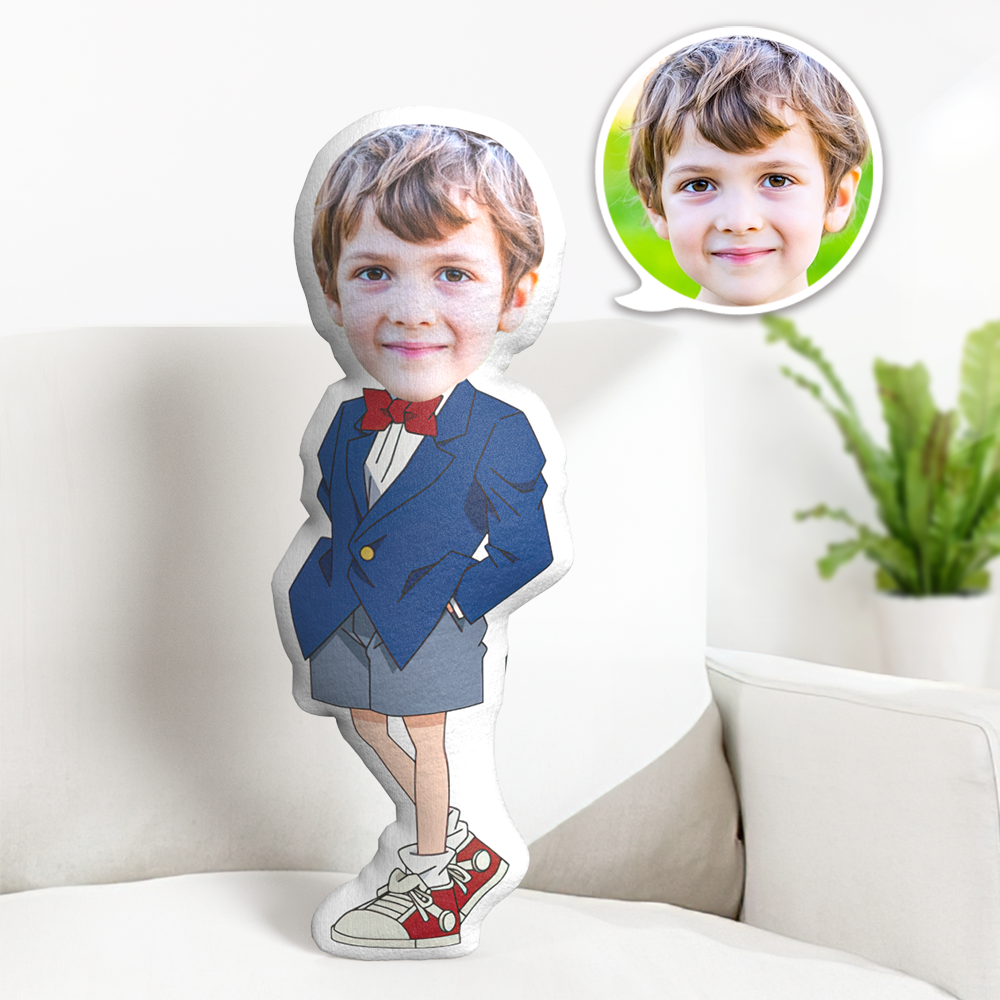 Custom Face Pillow Personalized Face Doll Conan Doll MiniMe Pillow Gifts for Him - Yourphotoblanket
