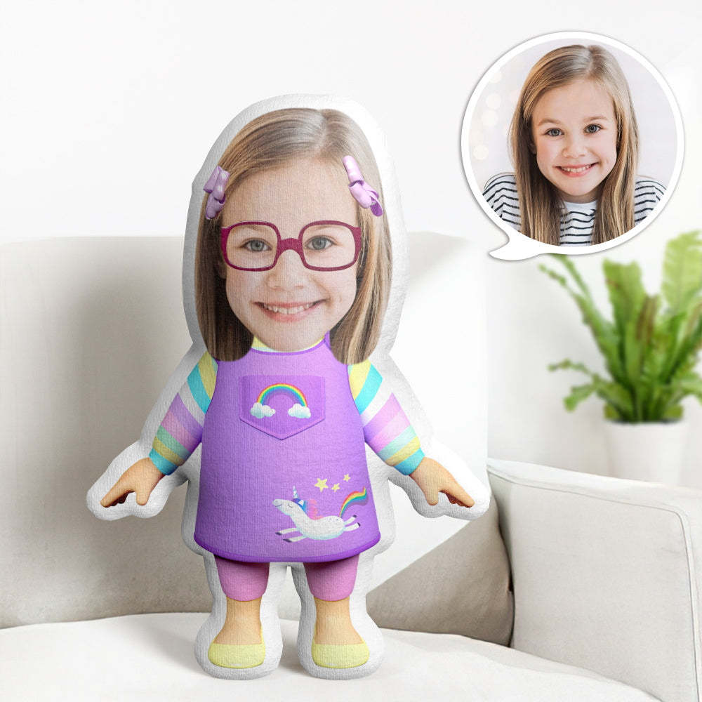 Cocomelon Gifts Minime Throw Pillow Custom Face Pillow Gifts Curly Haired Girl - Yourphotoblanket
