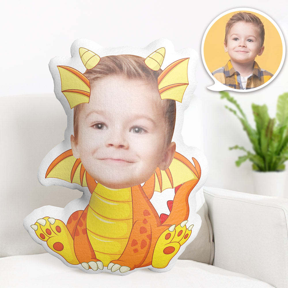 Custom Face Pillow Personalized Photo Pillow Winged Dragon MiniMe Pillow Gifts for Kids - Yourphotoblanket