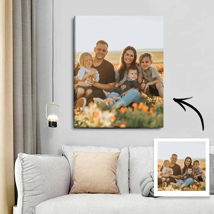 Custom Photo Canvas Prints With Frame Family Photo Home Decoration