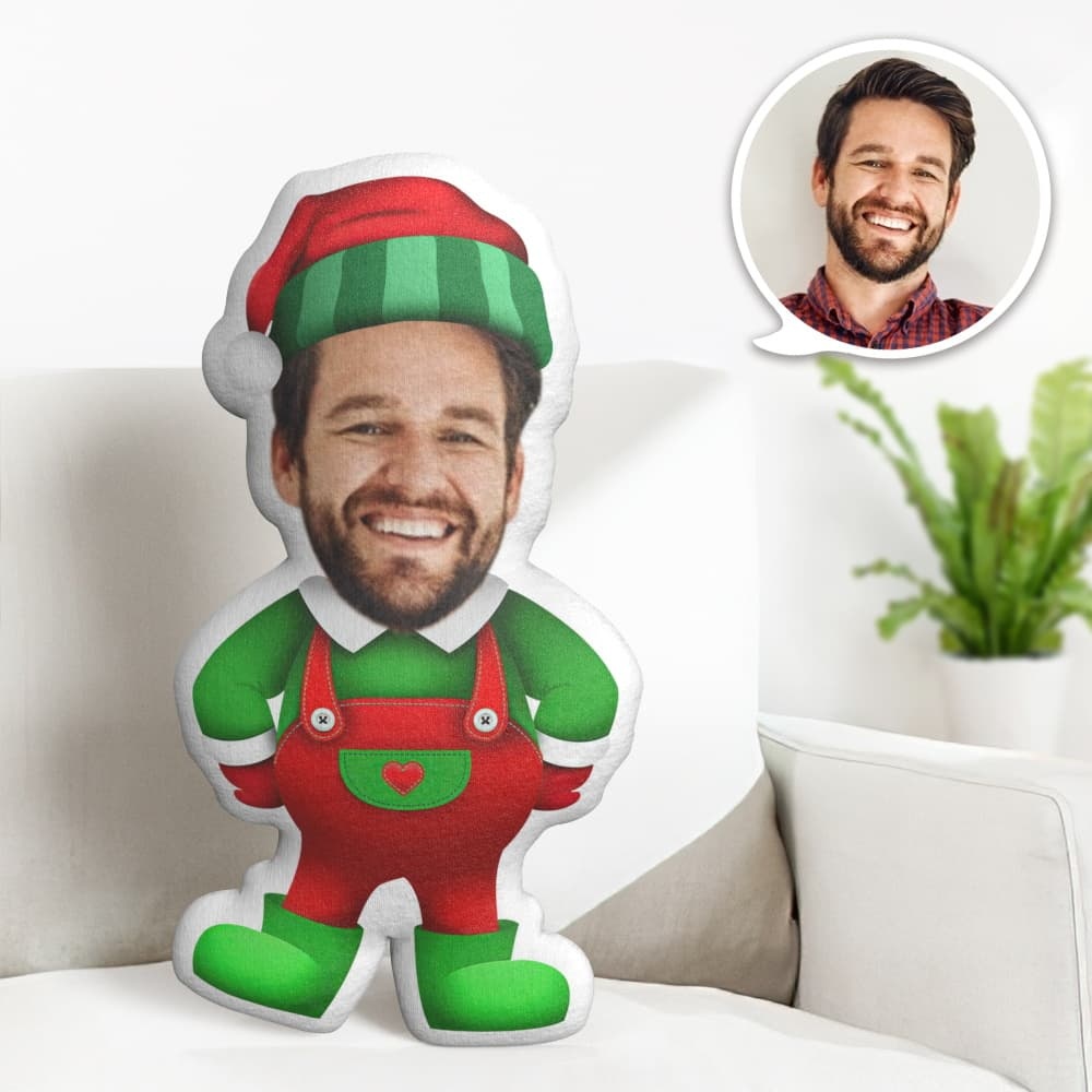 Custom Face Pillow Personalized Photo Pillow Christmas Suspenders MiniMe Pillow Gifts for Christmas - Yourphotoblanket