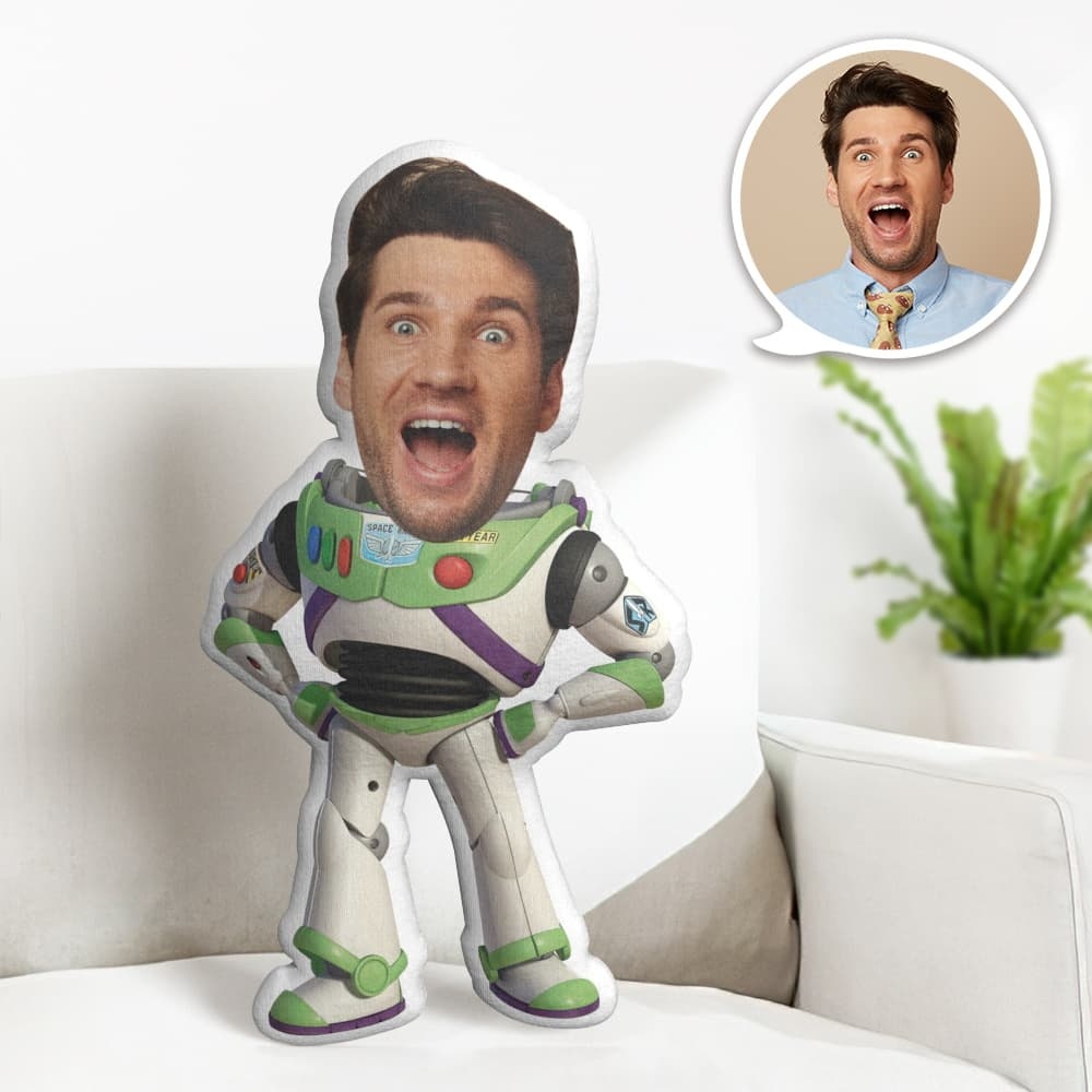 Custom Face Pillow Personalized Photo Pillow Bass Lightyear MiniMe Pillow Gifts for Him - Yourphotoblanket