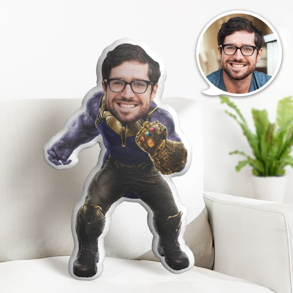Custom Face Pillow Personalized Photo Pillow Thanos MiniMe Pillow Gifts for Him - Yourphotoblanket