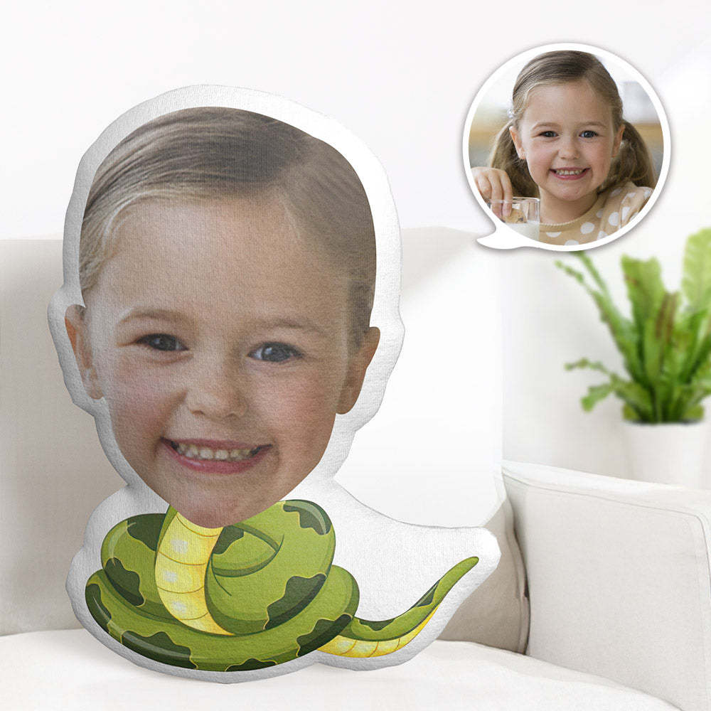 Custom Face Pillow Personalized Photo Pillow Rattlesnake MiniMe Pillow Gifts for Kids - Yourphotoblanket