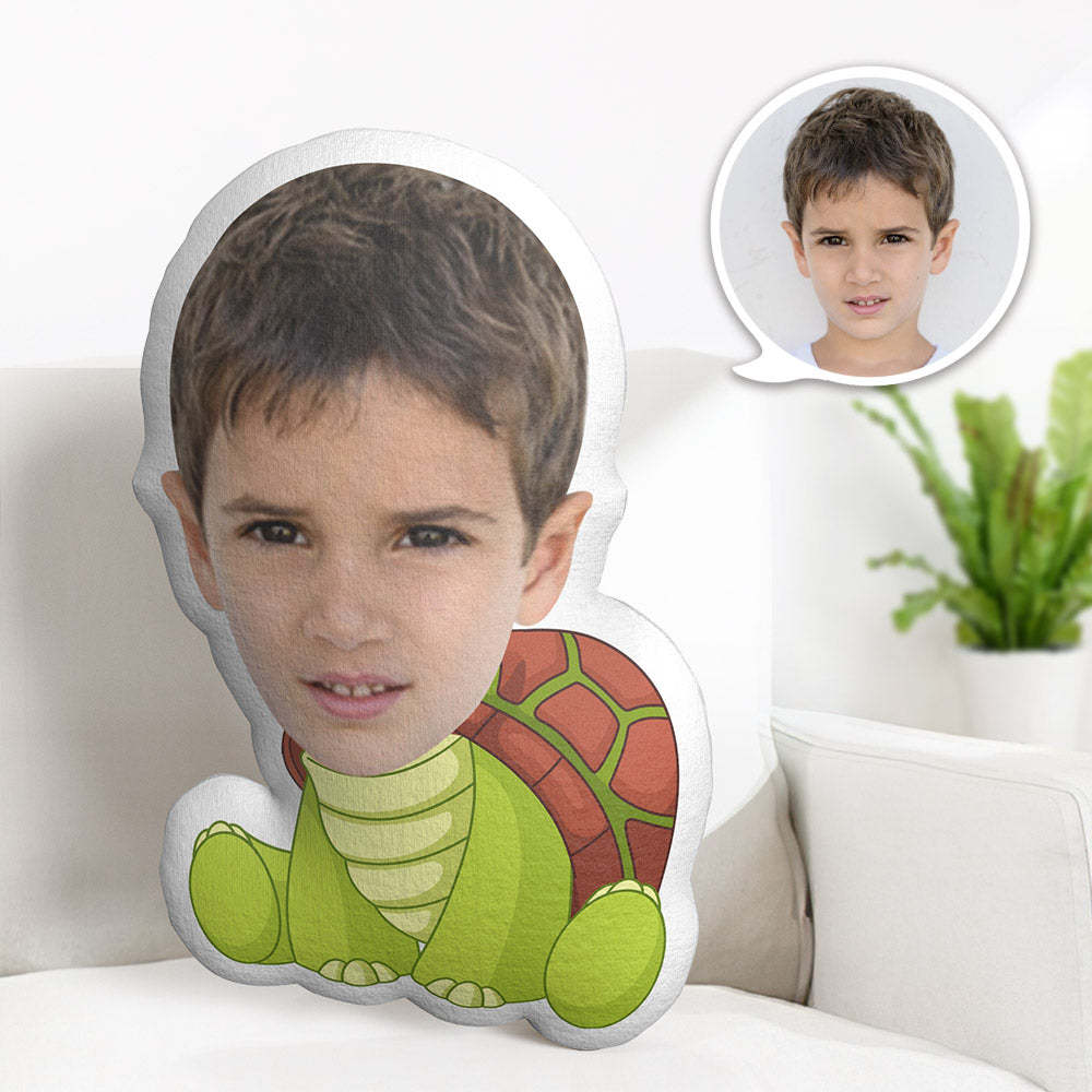 Custom Face Pillow Personalized Photo Pillow Tortoise MiniMe Pillow Gifts for Kids - Yourphotoblanket