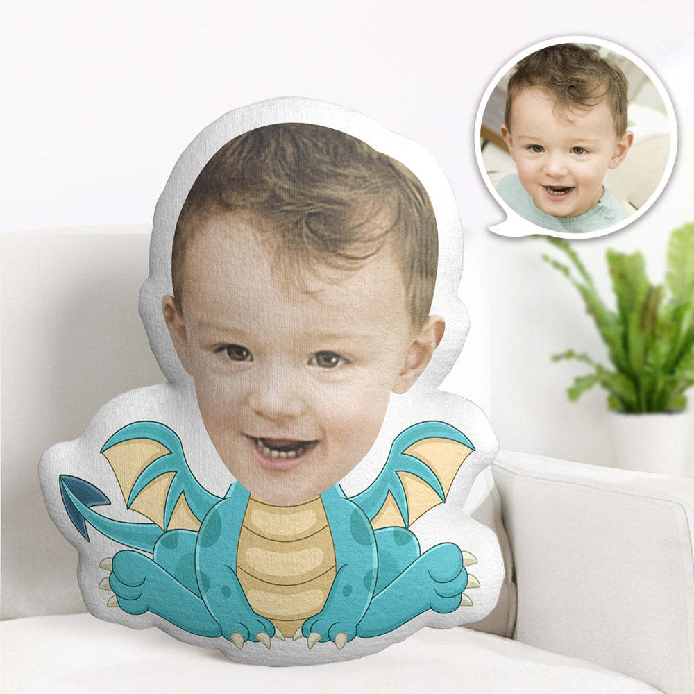 Custom Face Pillow Personalized Photo Pillow Sitting Pterosaur MiniMe Pillow Gifts for Kids - Yourphotoblanket
