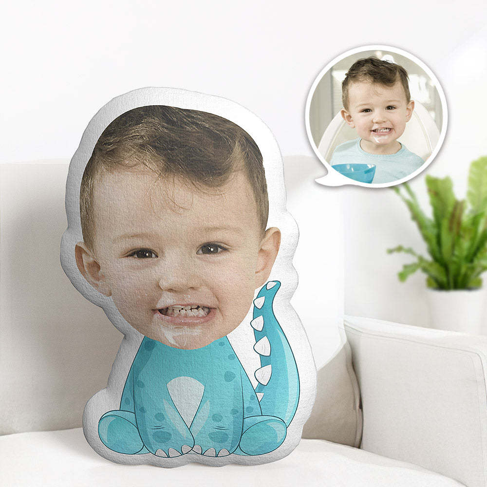 Custom Face Pillow Personalized Photo Pillow Fat Tail Blue Dragon MiniMe Pillow Gifts for Kids - Yourphotoblanket