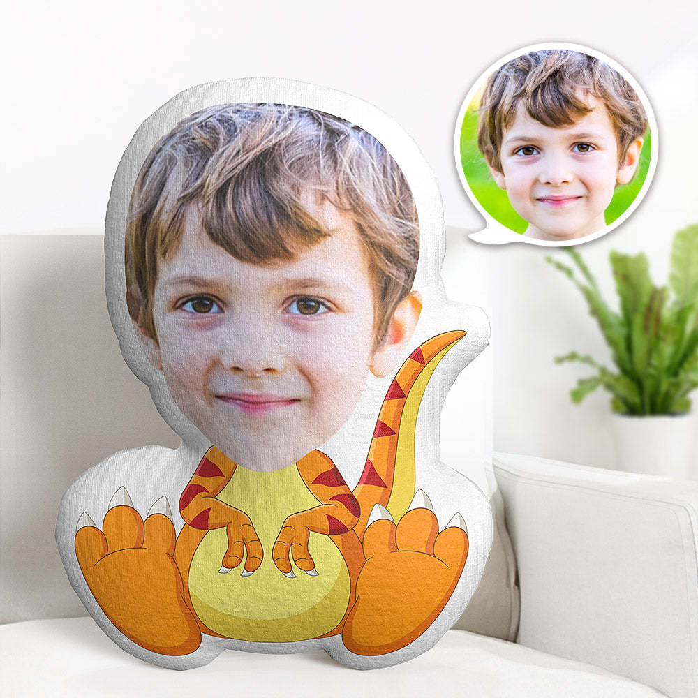 Custom Face Pillow Personalized Photo Pillow Two Claw Orange Dragon MiniMe Pillow Gifts for Kids - Yourphotoblanket
