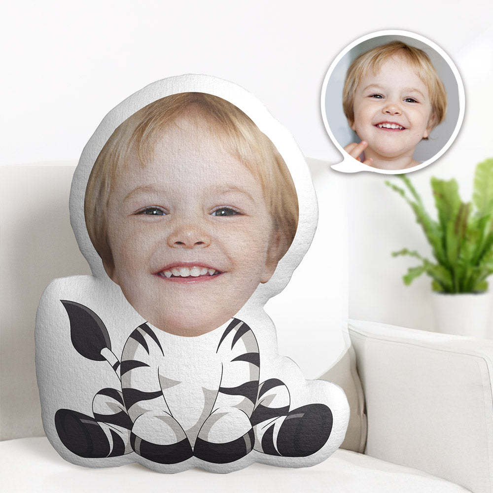 Custom Face Pillow Personalized Photo Pillow Striped Cattle MiniMe Pillow Gifts for Kids - Yourphotoblanket