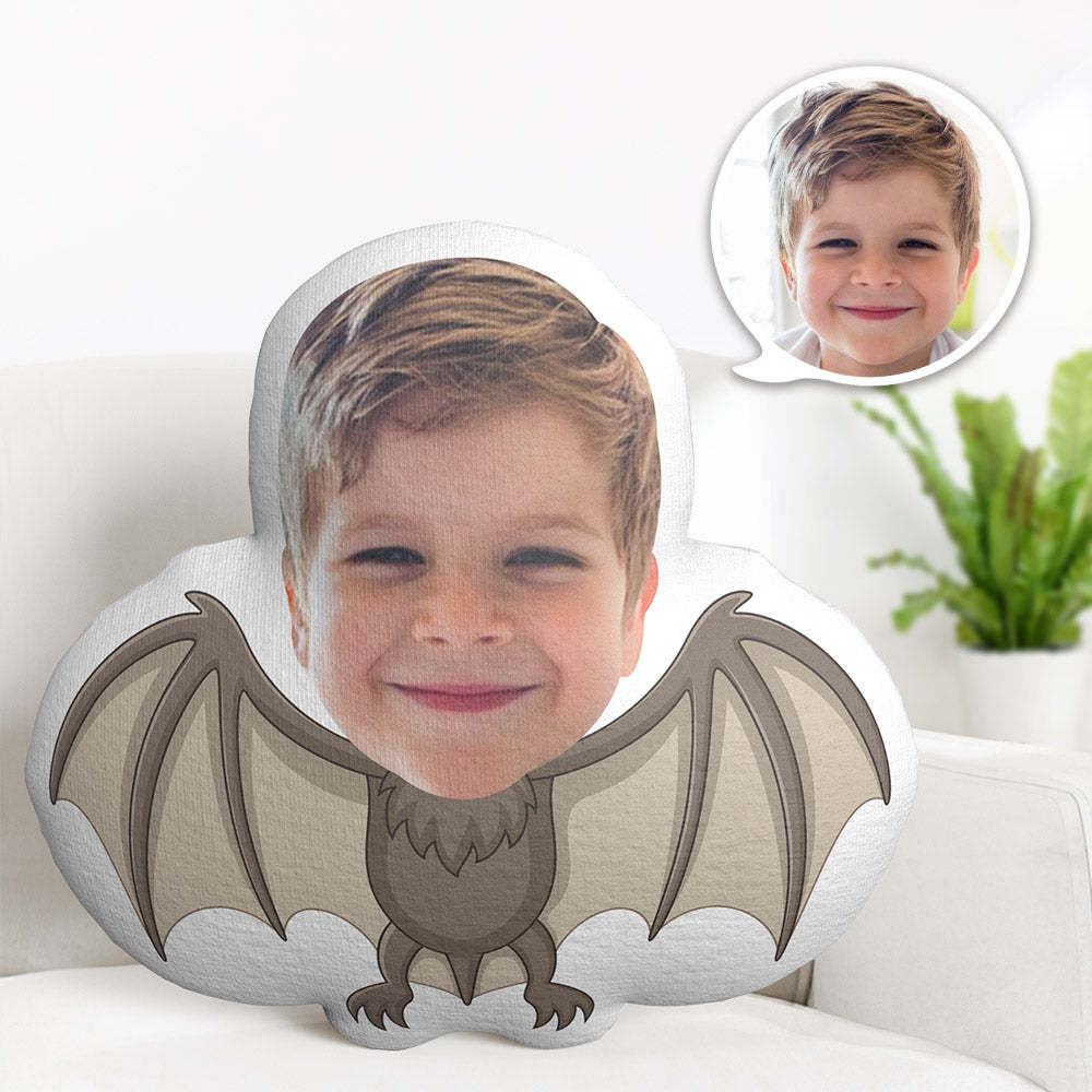 Custom Face Pillow Personalized Photo Pillow Bat MiniMe Pillow Gifts for Kids - Yourphotoblanket
