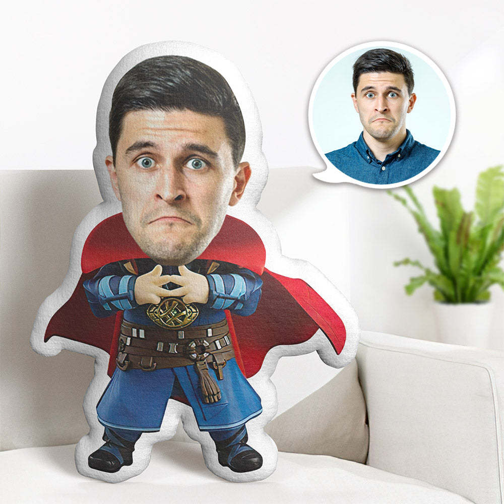Custom Face Pillow Personalized Photo Pillow Doctor Strange MiniMe Pillow Gifts for Him - Yourphotoblanket
