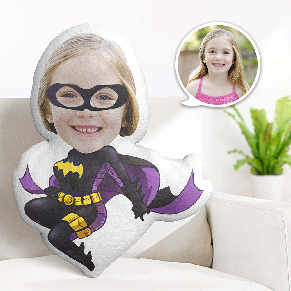 Custom Face Pillow Personalized Photo Pillow Batwoman MiniMe Pillow Gifts for Kids - Yourphotoblanket