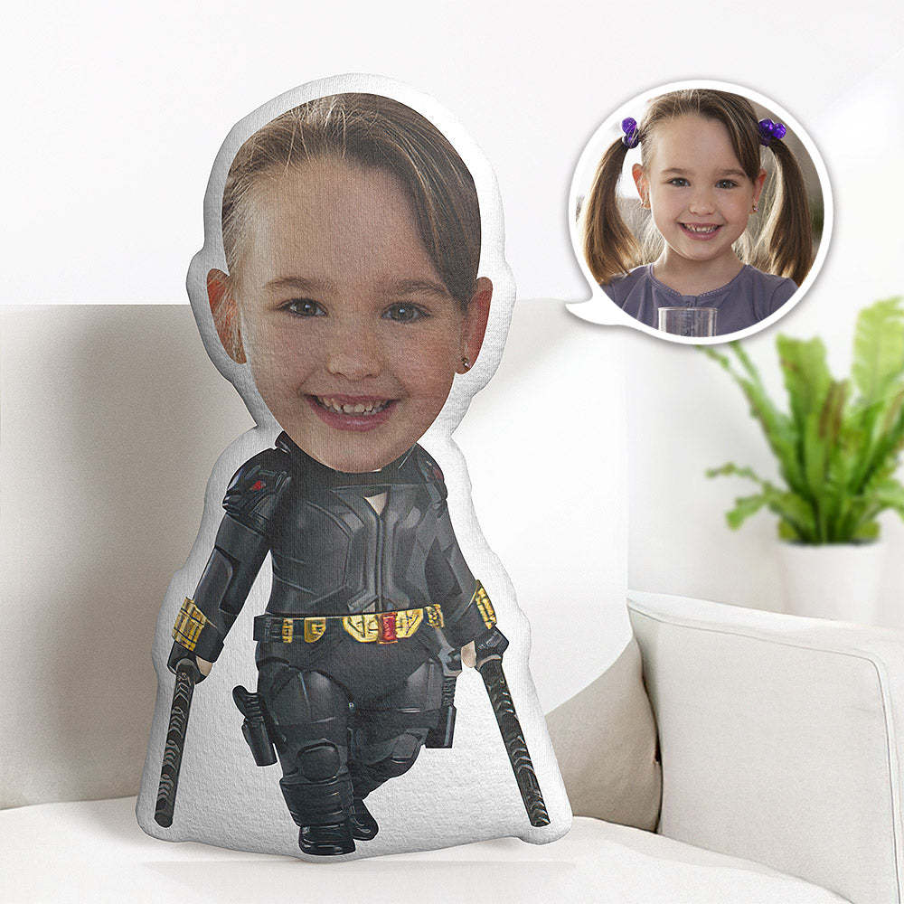 Custom Face Pillow Personalized Photo Pillow Stick Black Widow MiniMe Pillow Gifts for Kids - Yourphotoblanket
