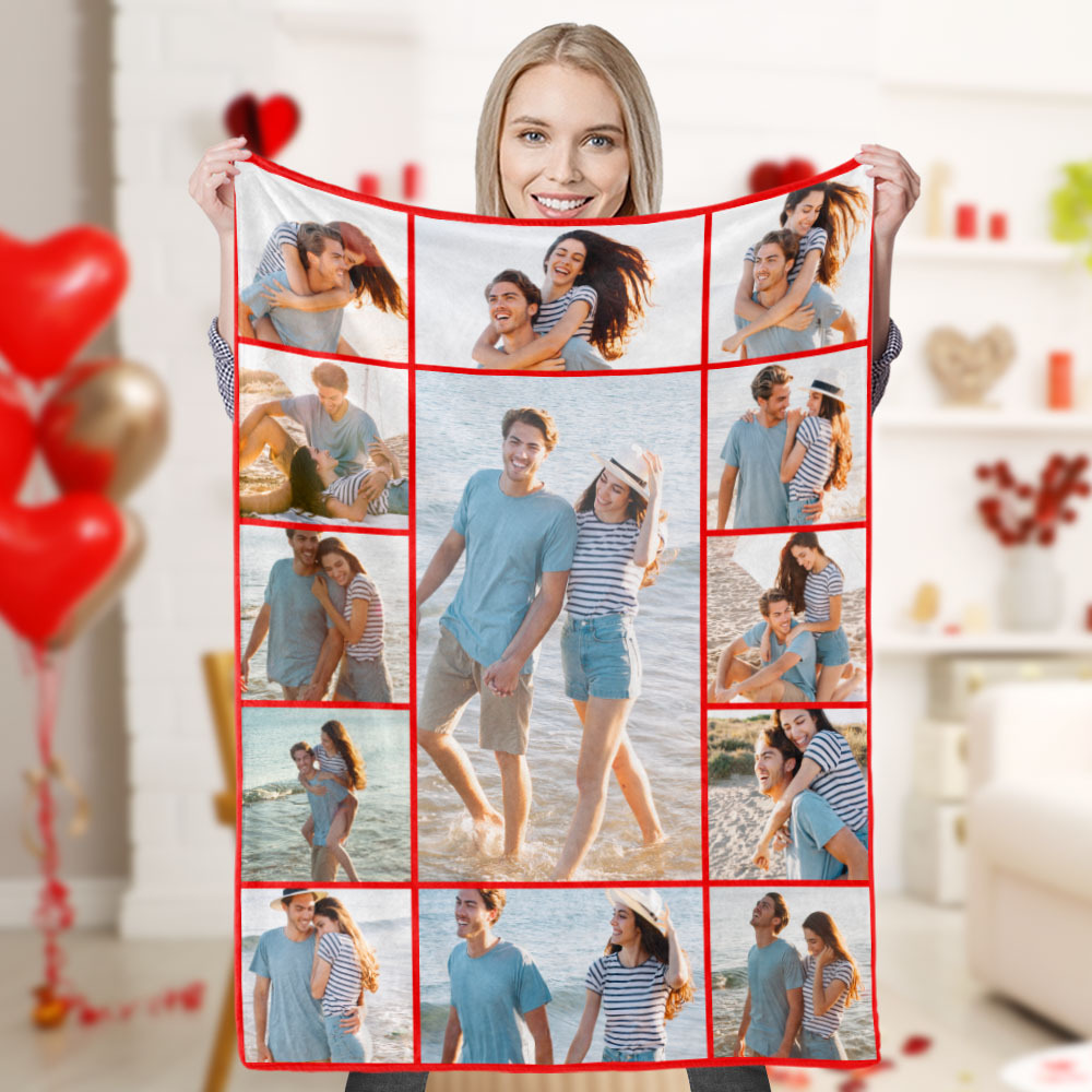 Custom Photo Blanket Personalized Collage Photo Blanket Photo Album Blanket Gifts for Lovers Valentine's Day Gifts - yourphotoblanketuk