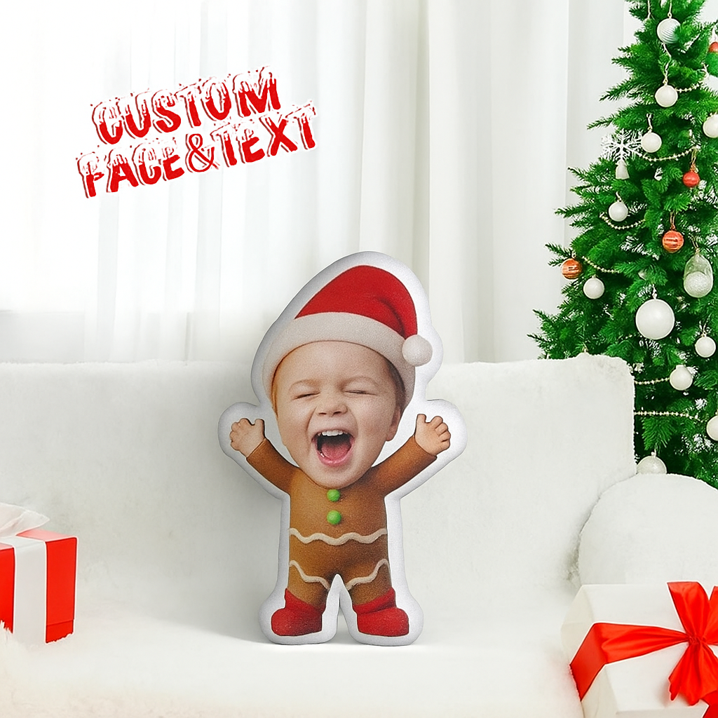 Custom Face Baby Christmas Pillow Personalized Christmas Character Pillow with Name Plush Cushion Xmas Gift for Children & Home Decor - yourphotoblanketuk