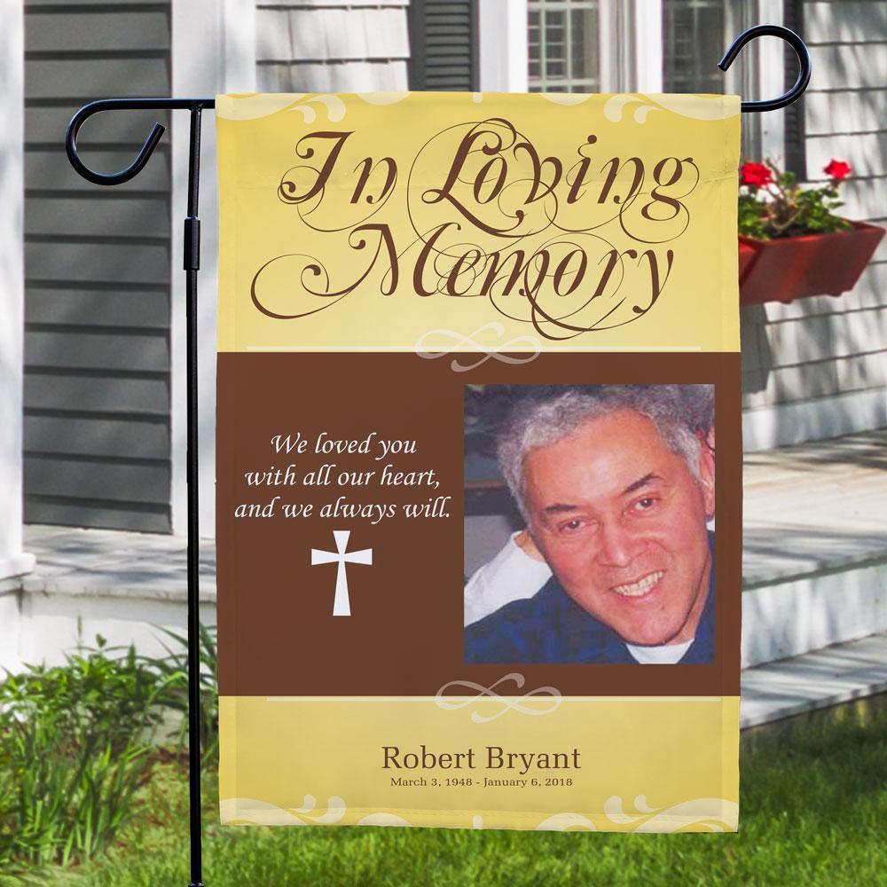 Custom In Loving Memory Photo Memorial Flag Outdoor Decor Seasonal Yard Flags