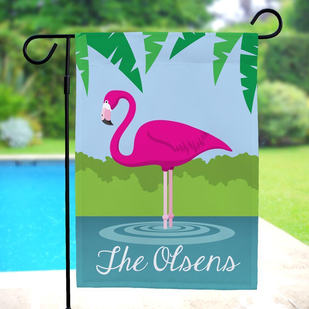 Custom Pink Flamingo Garden Flag Outdoor Decor Seasonal Yard Flags