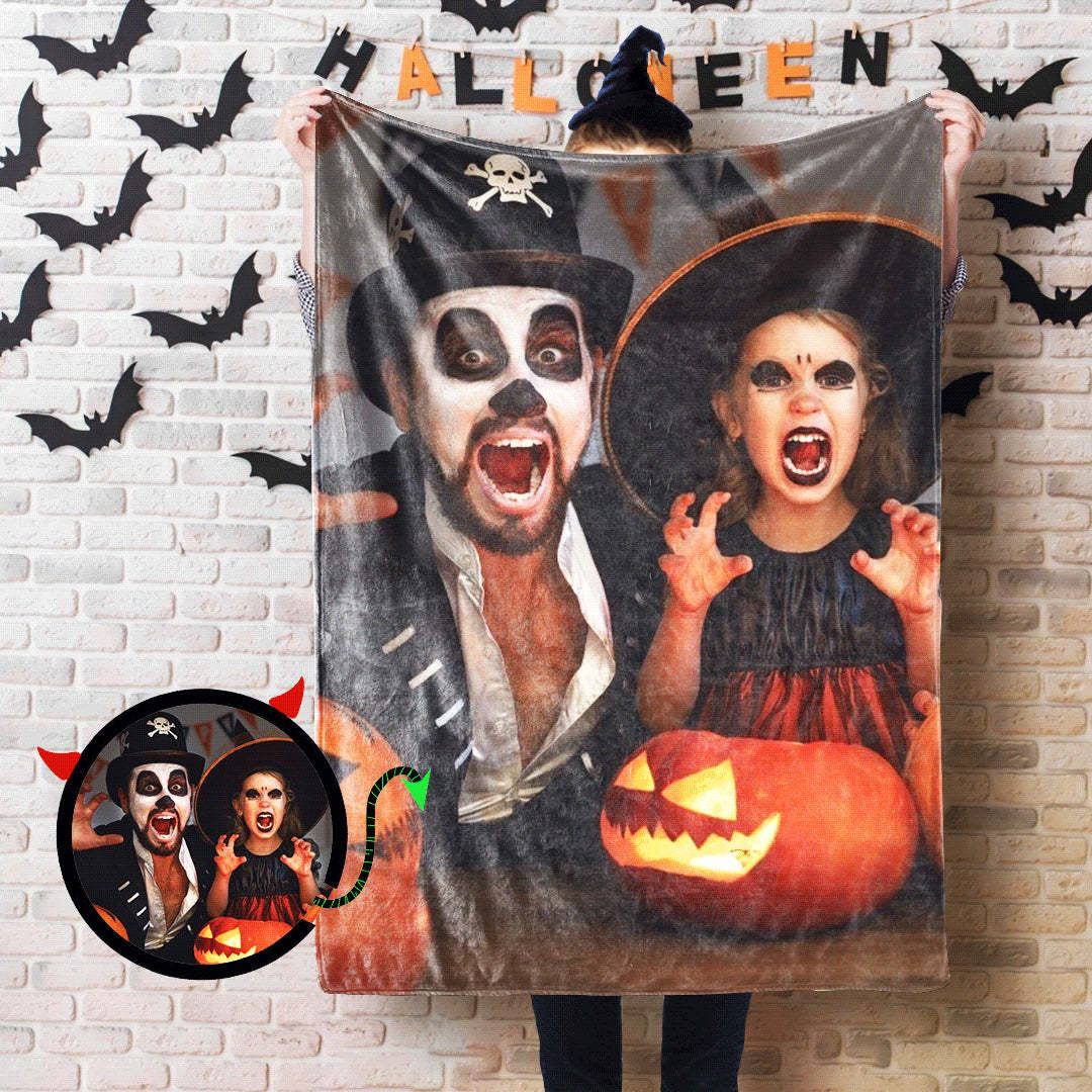 Halloween Gift Custom Photo Blankets Personalized Family Photo Blanket