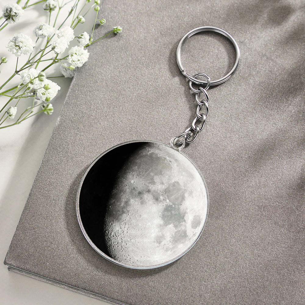 Custom Moon Phase Keychain Personalized Anniversary Gift for Him Birthday Gift for Man - Yourphotoblanket