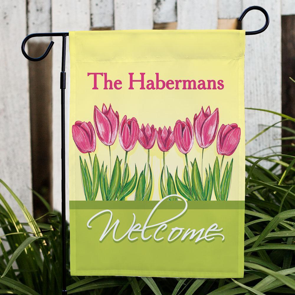 Custom Tulips Garden Flag Outdoor Decor Seasonal Yard Flags