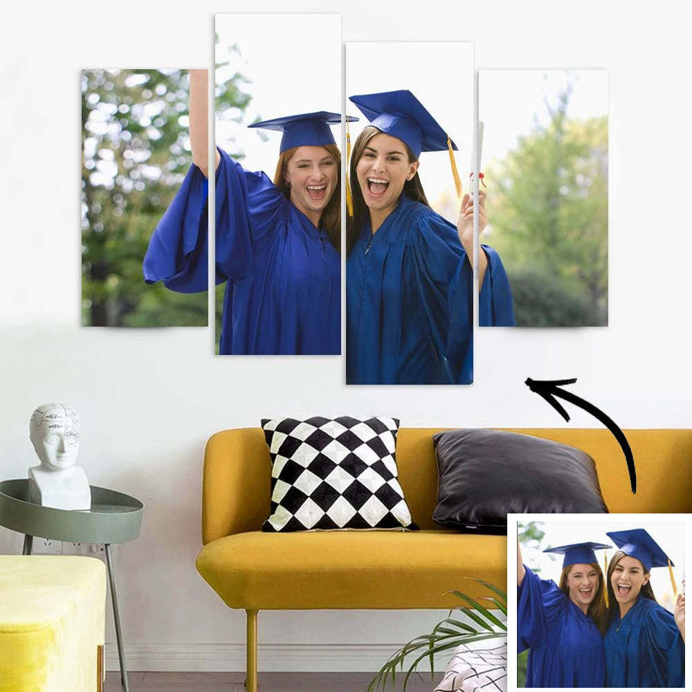 Graduation Gifts - Custom Photo 4 pcs Contemporary Canvas Prints Gifts