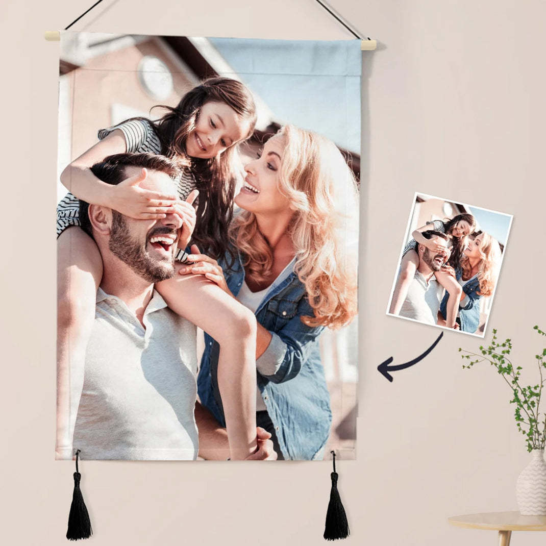 Custom Photo Tapestry - Wall Decor Fabric Painting Hanger Frame Poster