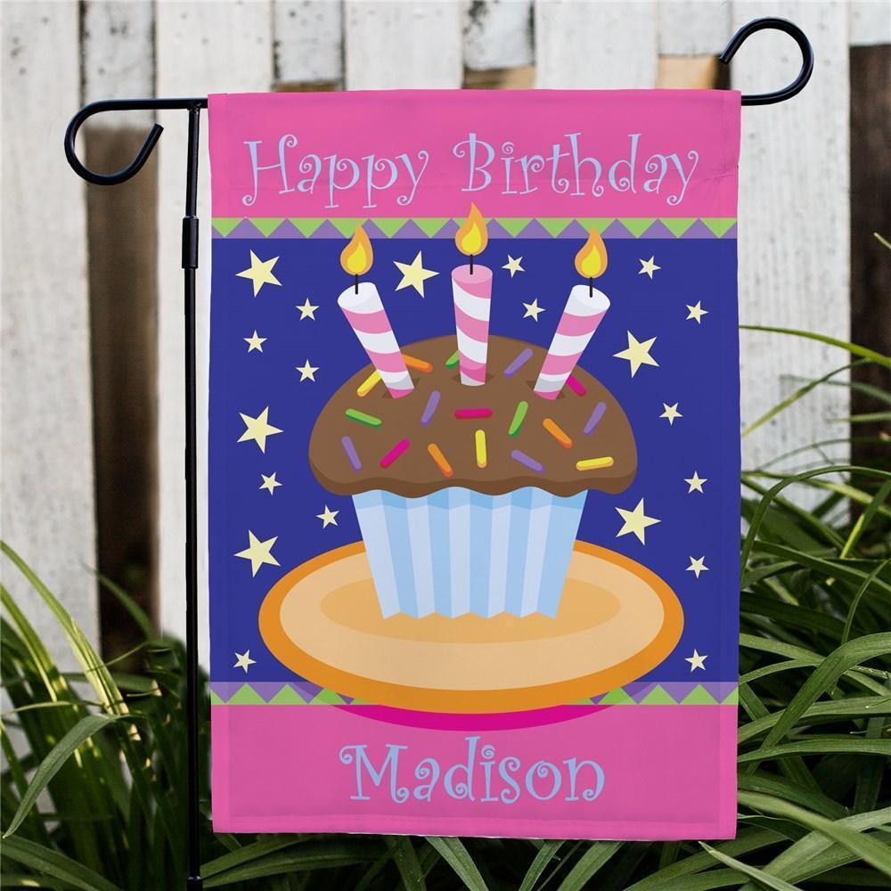 Custom Birthday Cake Garden Flag Outdoor Decor Seasonal Yard Flags