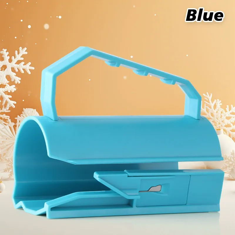 Wrapping Paper Cutter & Tape Dispenser, Dual Use Holiday Gift Wrap Cutter Tool Paper Roll Holder Tube - yourphotoblanketuk