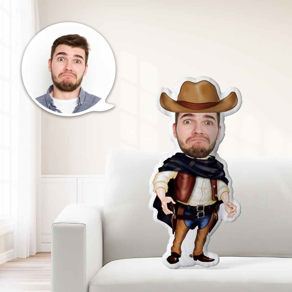 Face Dolls Custom Cowboy Toys Personalized Photo My face On Pillows Unique Personalized Toys With Cowboy Spirit Gifts For Boyfriend