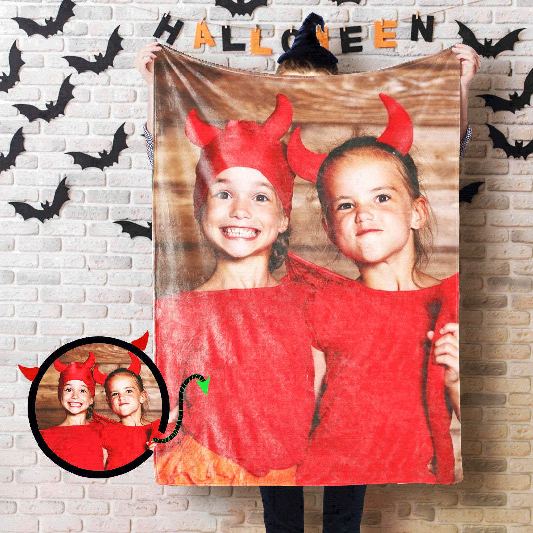 Halloween Gift Personalized Couple Photo Blanket Custom Photo Blankets Funny Gifts
