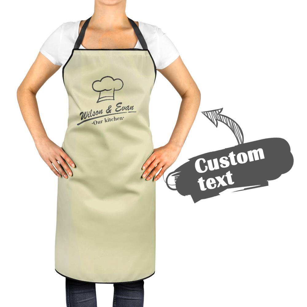 Custom Kitchen Cooking Apron with Names of You and Your Love