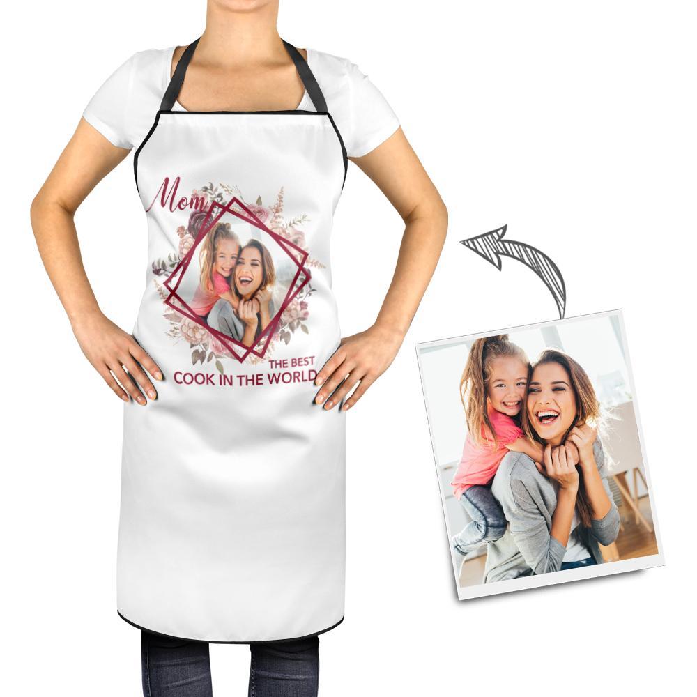Custom Kitchen Cooking Apron with Your Photo and "The Best Cook in the World"