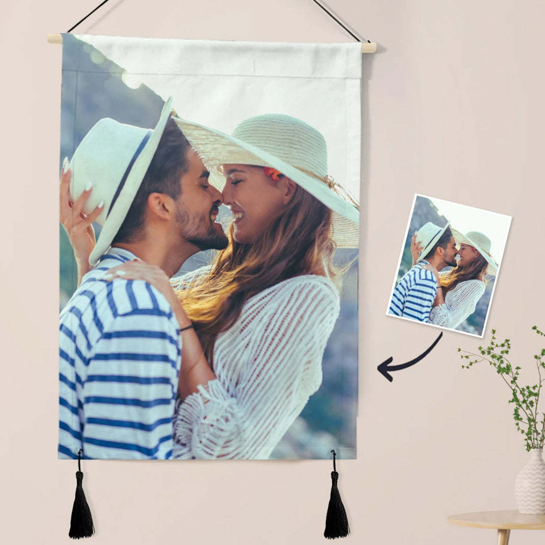 Custom Photo Tapestry - Love Wall Decor Fabric Painting Hanger Frame Poster