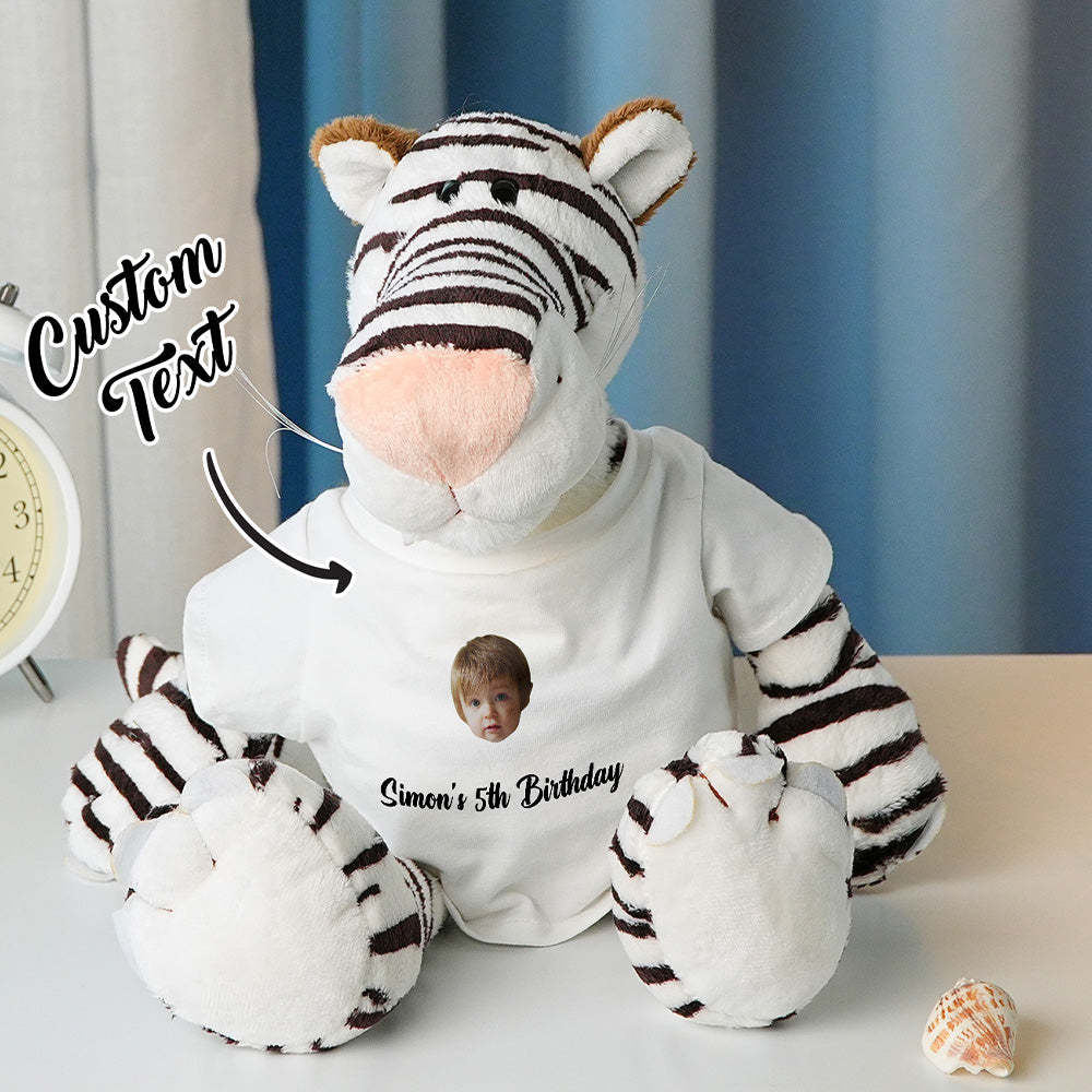 Personalized Animal Plush Stuffed Toy Birth Announcement Gift for Baby Shower - yourphotoblanketuk