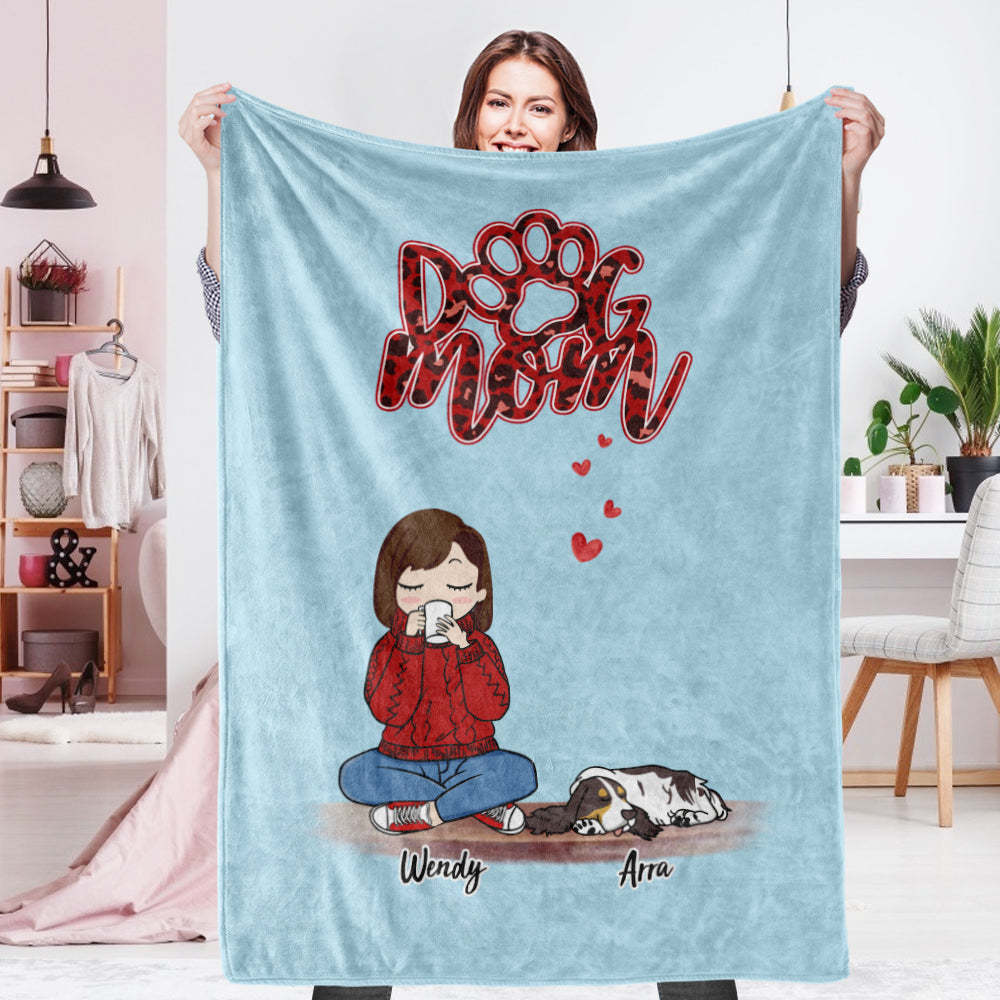 Personalized Fleece Blanket Choose Number Of Pets Blanket Custom Gift for MOM