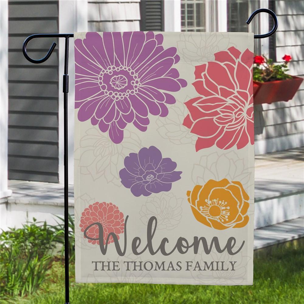 Custom Welcome Floral Garden Flag Outdoor Decor Seasonal Yard Flags