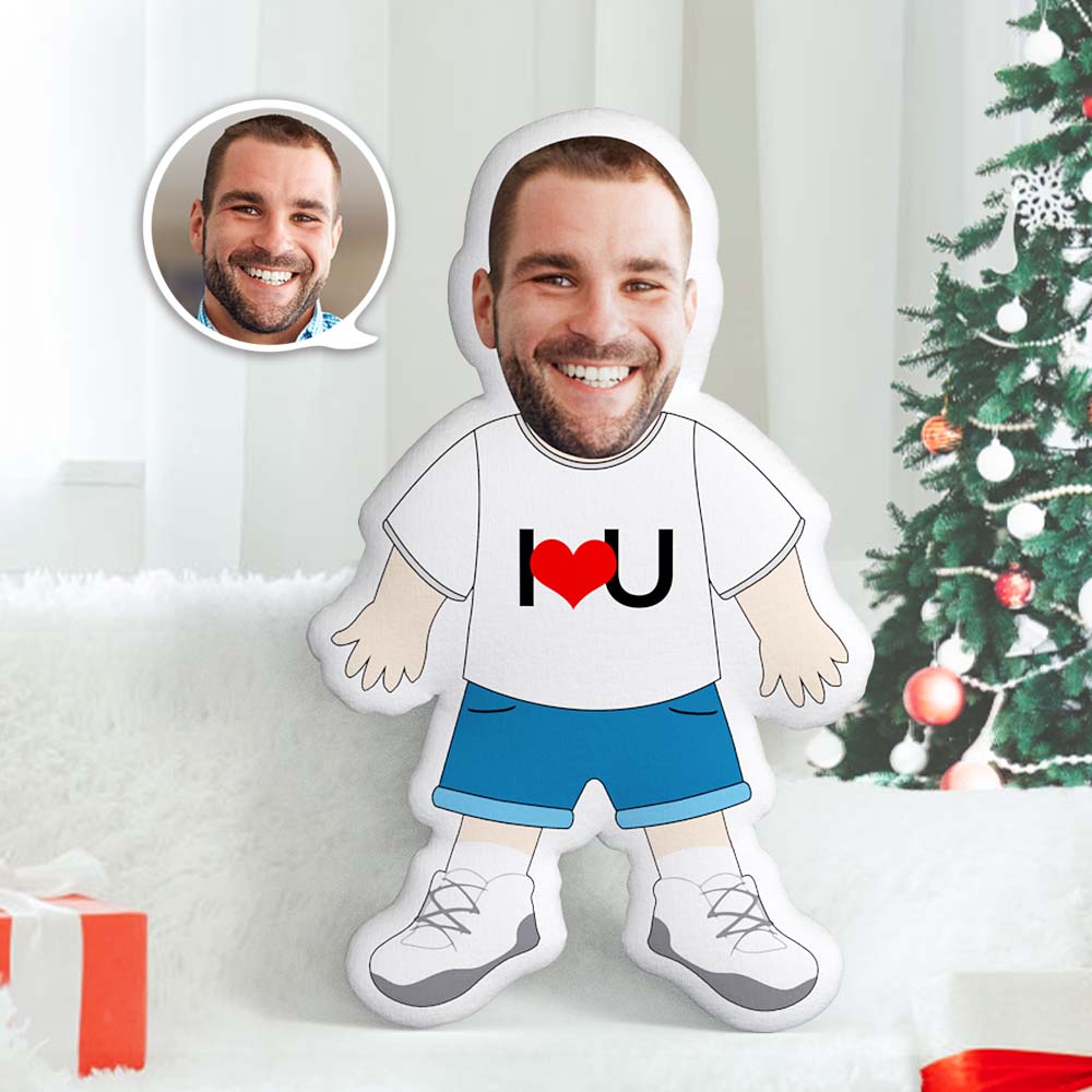 Christmas Gifts Face Pillow I LOVE U Pillow Custom Face Pillow Personalized Photo Pillow Female Magician Doll Custom MinIMe Pillow