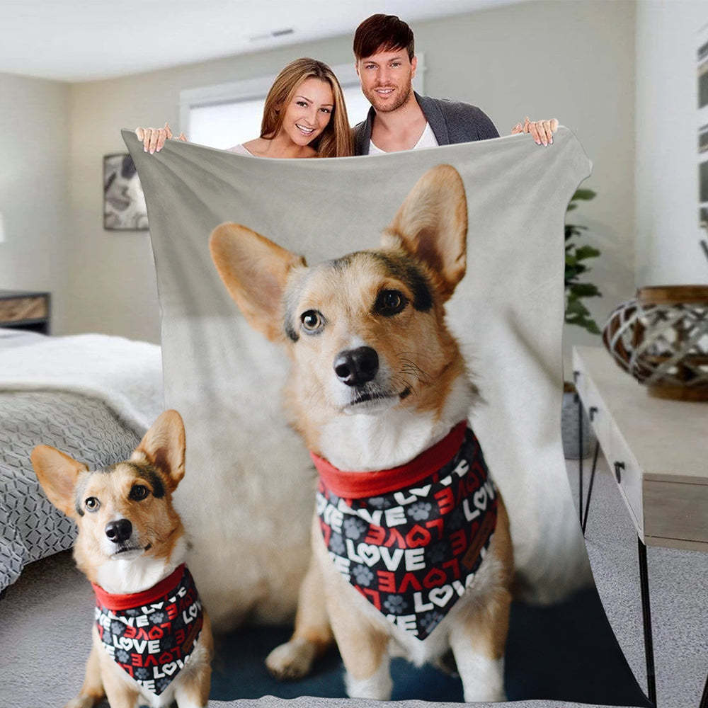 Personalized Pets Dog Photo Fleece Blanket