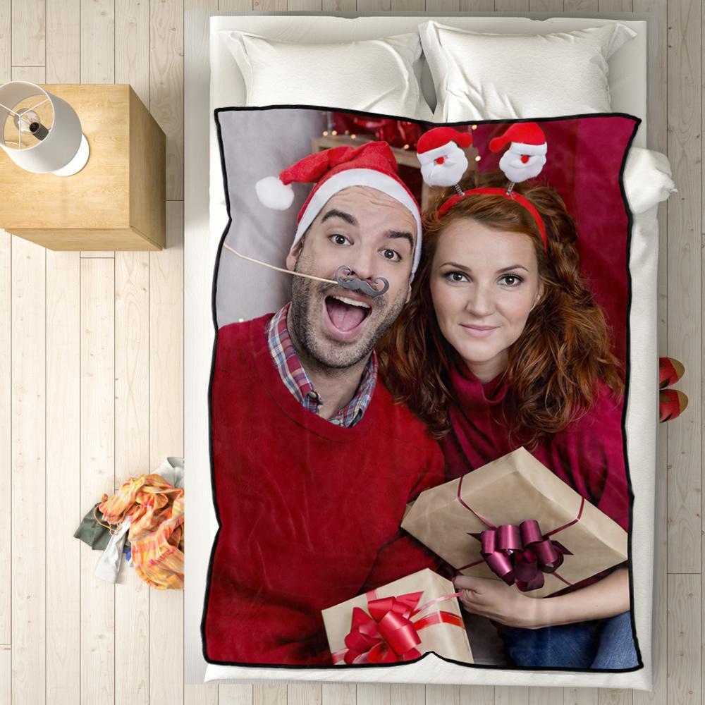 Personalized Fleece Blanket with Photo of Couple Festival