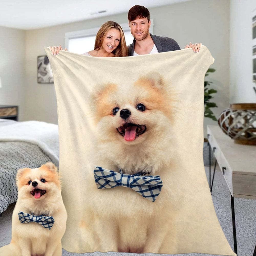 Custom Dog Blanket Personalized Cute Pets Dog Photo Fleece Blanket Custom Photo Blankets