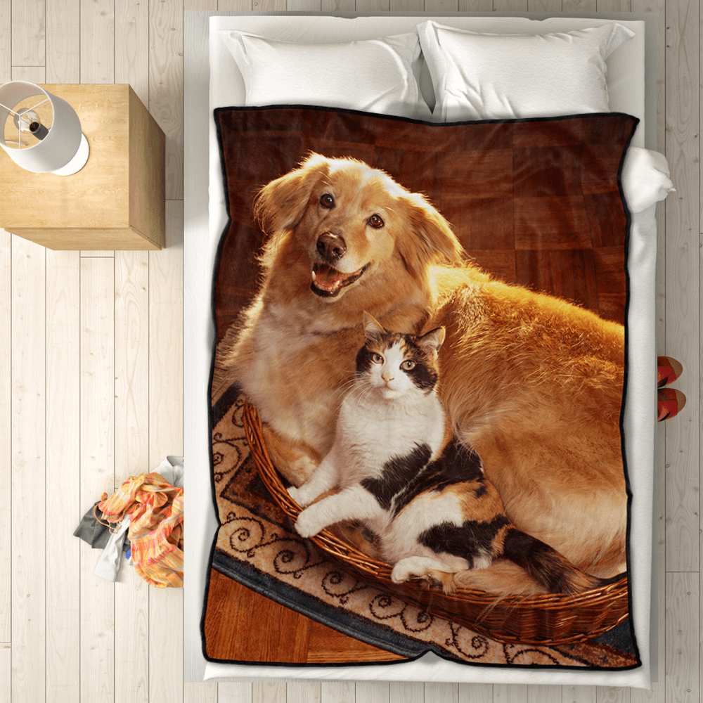 Christmas Gifts Custom Photo Blankets Personalized Pets Photo Fleece Blanket Custom Dogs Blankets
